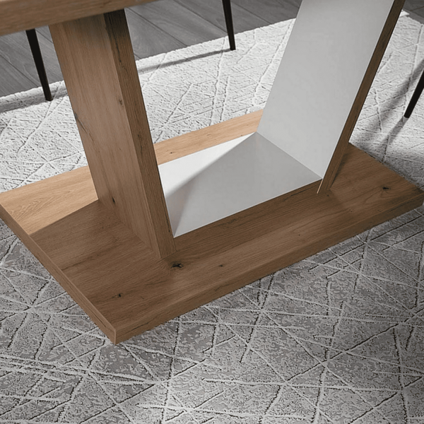 Nowoczesny Stół do Salonu Jadalni Rozkładany Dąb Artisan Biały Loft ANGEL
