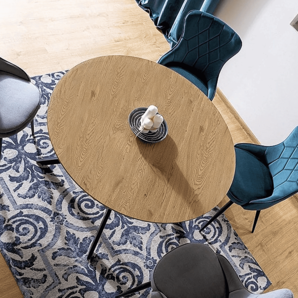 Okrągły Stół Metalowy do Salonu Jadalni Kuchni Dębowy Loft RESTO