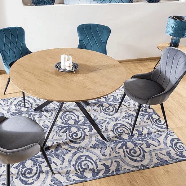 Okrągły Stół Metalowy do Salonu Jadalni Kuchni Dębowy Loft RESTO