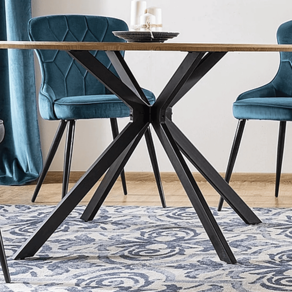 Okrągły Stół Metalowy do Salonu Jadalni Kuchni Dębowy Loft RESTO