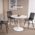 Biały Ceramiczny Stół Okrągły do Salonu do Jadalni Kuchni Metal Loft SEPRO
