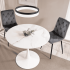 Biały Ceramiczny Stół Okrągły do Salonu do Jadalni Kuchni Metal Loft SEPRO