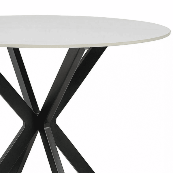 Okrągły Ceramiczny Stół do Salonu Jadalni Kuchni Marmur Glamour Czarny Biały ALIS