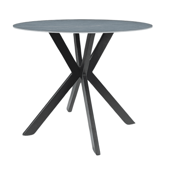 Ceramiczny Okrągły Stół do Salonu Jadalni Kuchni Marmur Glamour Czarny Chrom ALIS