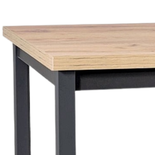 Metalowy Stół Prostokątny do Salonu Jadalni Kuchni Loft Czarny Dąb Artisan CAMDAS