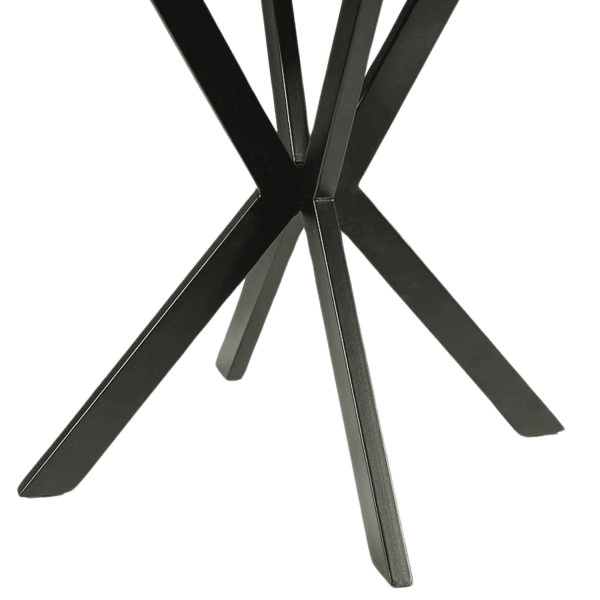 Metalowy Stół Okrągły do Salonu Jadalni Kuchni Dąb Naturalny Czarny Loft ALISO