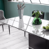 Prostokątny Szary Stół do Salonu Jadalni Rozkładany Ceramiczny Czarny Loft SALLA