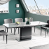Prostokątny Szary Stół do Salonu Jadalni Rozkładany Ceramiczny Czarny Loft SALLA
