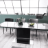 Prostokątny Szary Stół do Salonu Jadalni Rozkładany Ceramiczny Czarny Loft SALLA