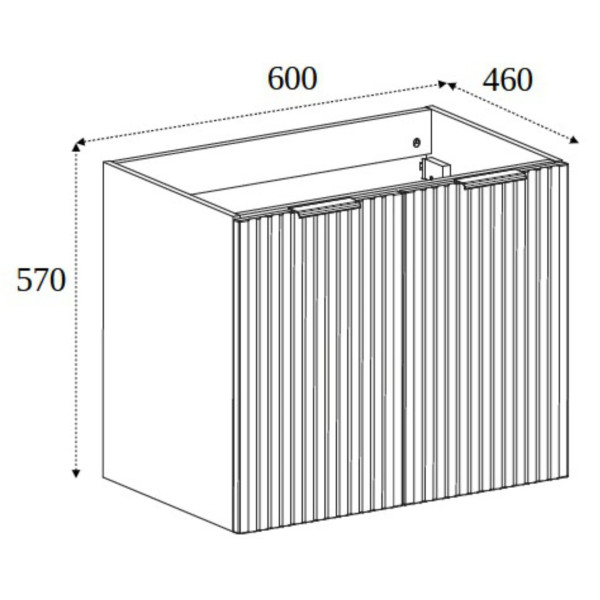 Szafka pod Umywalkę 60 cm Dąb FLOW Wymiary