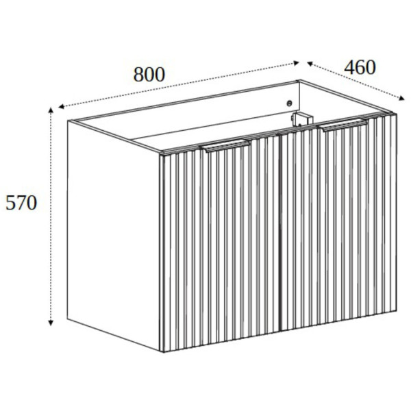 Szafka pod Umywalkę 80 cm Biała FLOW Wymiary