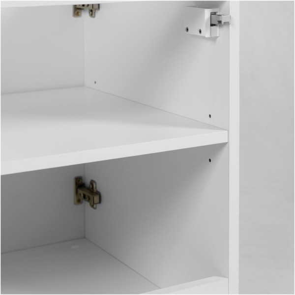 Szafka pod Umywalkę 80 cm Biała FLOW Zbliżenie na Półki