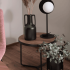 Zestaw Ław Okrągłych do Salonu do Pokoju Orzech Czarny Metal Loft TERMO