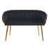 Nowoczesna Sofa Tapicerowana Glamour do Salonu Plecione Oparcie z Podłokietnikami Czarny Welur VELVI
