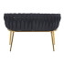 Nowoczesna Sofa Tapicerowana Glamour do Salonu Plecione Oparcie z Podłokietnikami Czarny Welur VELVI