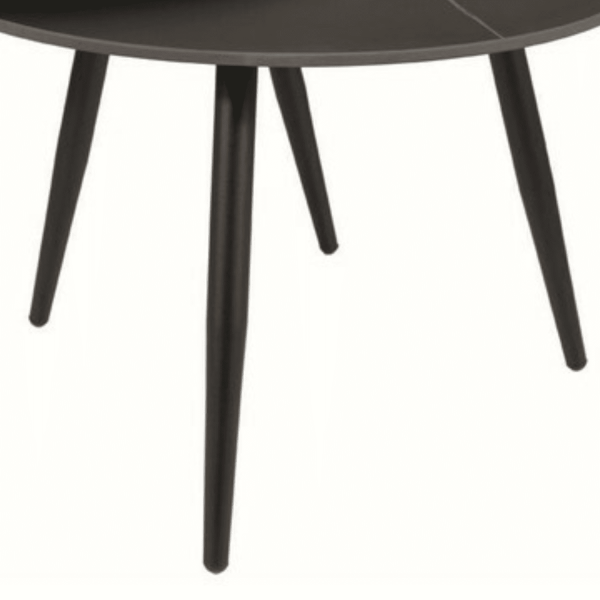 Zestaw Ław Okrągłych Ceramicznych do Salonu Pokoju Biały Czarny ORBI
