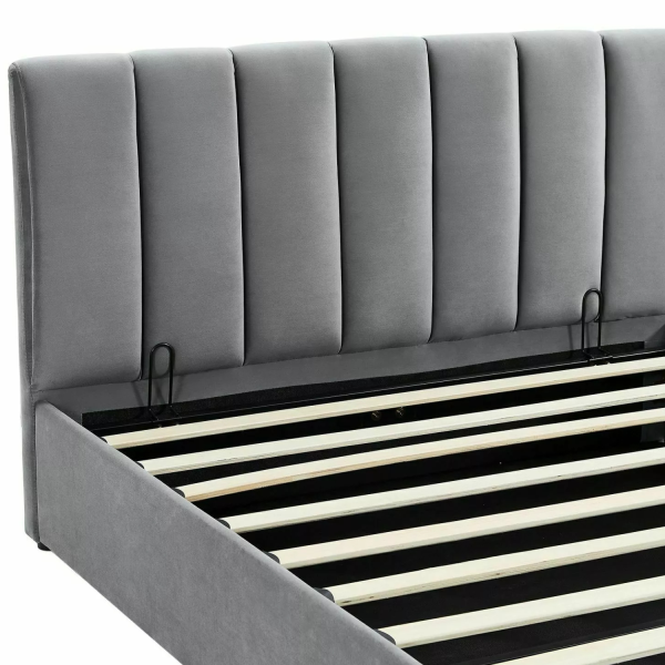 Sypialniane Tapicerowane Welurowe Łóżko 120x200 Pikowane Szare TONTRE