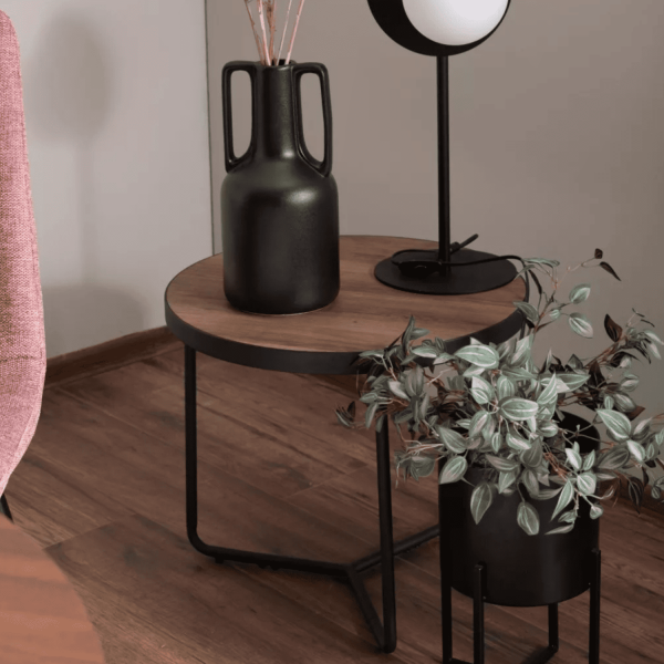 Okrągła Ława do Salonu do Pokoju Stolik Kawowy Dąb Naturalny Loft LANTO