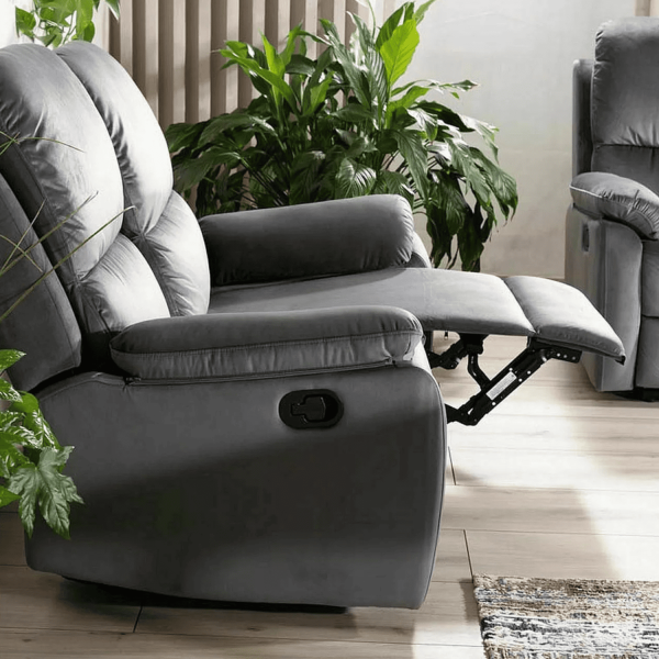 Dwuosobowa Nowoczesna Sofa Rozkładana Kanapa Welurowa Loft Szara FORSIO