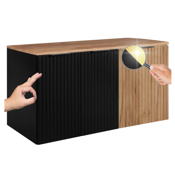 Szafka pod Umywalkę 60 cm Czarna FLOW Dwa Kolory Uchwytów