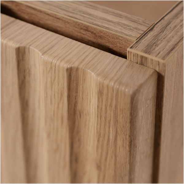 Szafka do Łazienki 100 cm z Blatem Wisząca Nowoczesna Ryflowana Czarna Dąb OAK FLOW