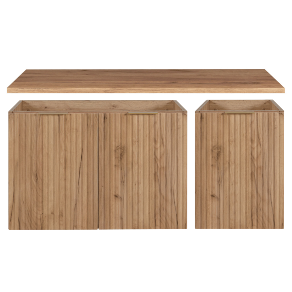 Szafka do Łazienki 120 cm z Blatem Wisząca Dąb FLOW Front