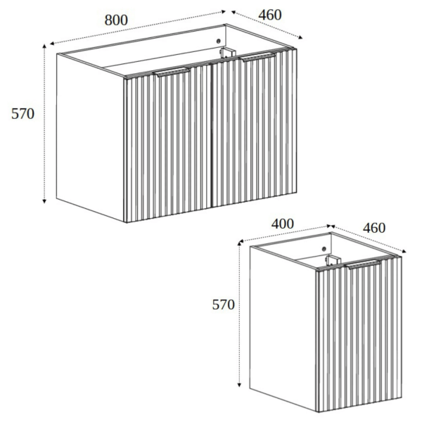 Szafka do Łazienki 120 cm z Blatem Wisząca Dąb FLOW Wymiary