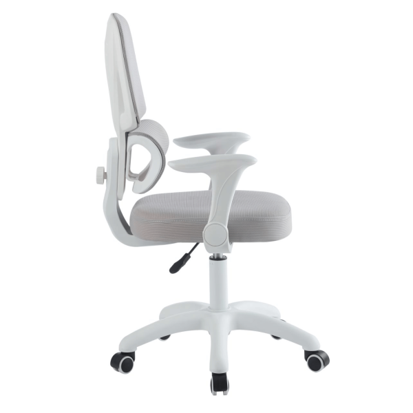 Ergonomiczny Fotel Obrotowy dla Dziecka Szary do Biurka i Nauki z Siatki JUNI Szara Siatka