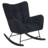 Nowoczesny Fotel Tapicerowany do Salonu na Płozach Bujany z Podłokietnikami Czarny Baranek MAILO