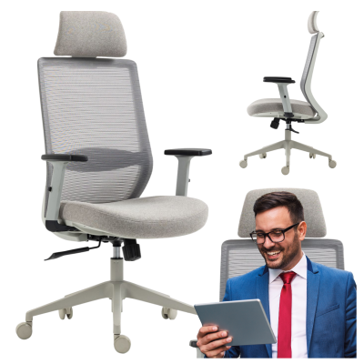 Fotel Obrotowy Szary do Komputera