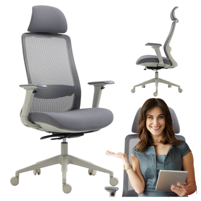 Fotel Obrotowy Siatka Szary