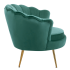Welurowy Fotel Wypoczynkowy do Salonu Glamour Złote Nogi Nowoczesny Butelkowa Zieleń AMILA