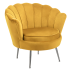 Nowoczesny Fotel Wypoczynkowy do Salonu Glamour Welurowy Curry Srebrne Nogi AMILA