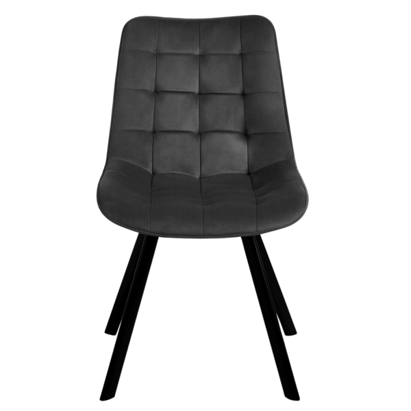 Krzesło Tapicerowane do Salonu Jadalni Styl Loft Czarne Welurowe COCO
