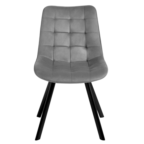 Welurowe Krzesło Tapicerowane do Salonu Jadalni w Stylu Loft Velvet Szare COCO