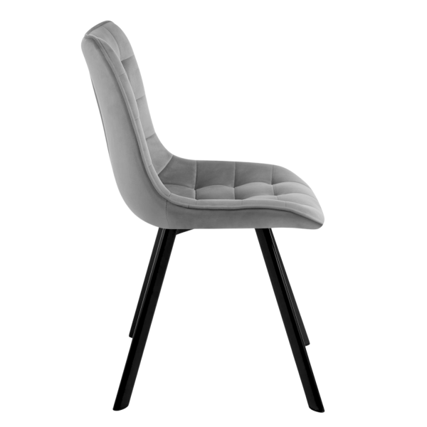 Welurowe Krzesło Tapicerowane do Salonu Jadalni w Stylu Loft Velvet Szare COCO