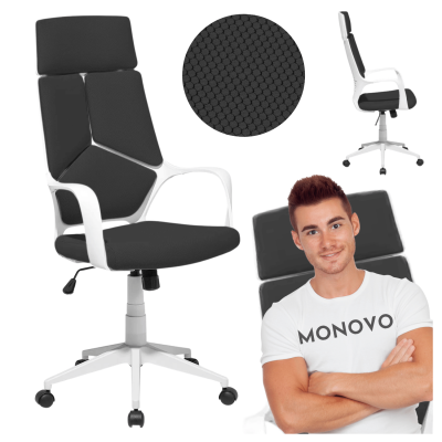 ❤️ Fotel Biurowy Biały Obrotowy do Biura VOYO Czarny Biały Furnitex ⭐