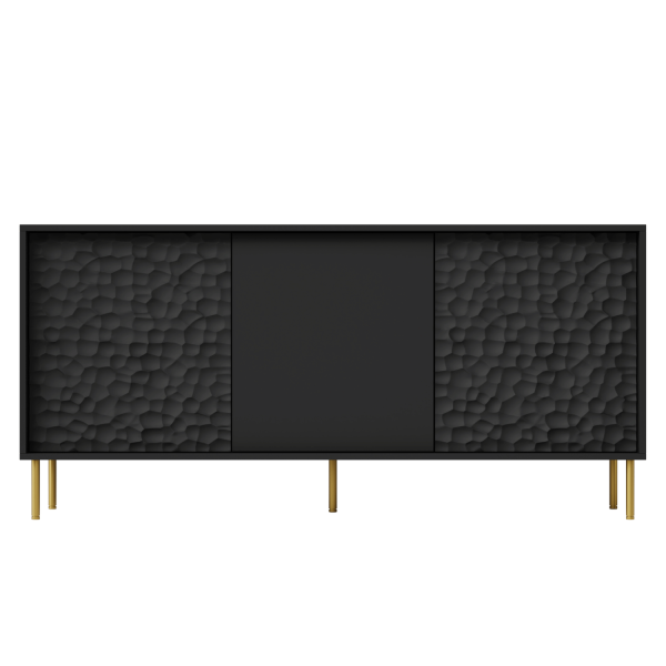Nowoczesna Komoda Czarna do Salonu BULLET KM-1 Halmar Front
