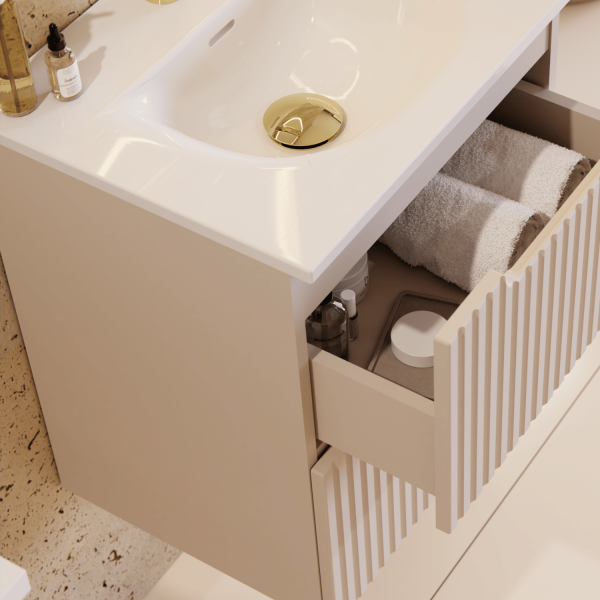 ❤️ Umywalka Biała Wpuszczana w Blat 60 cm SKY 3 Ceramiczna COMAD ⭐