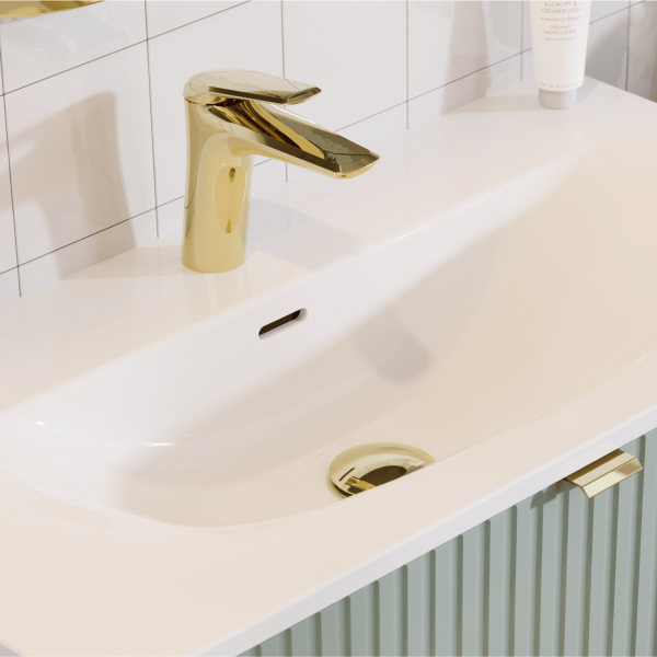 Biała Lakierowana Umywalka Ceramiczna Meblowa 81x40 cm do Łazienki Biały Połysk SKY 3 COMAD