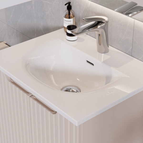 ❤️ Umywalka Wpuszczana w Blat 50 cm Ceramiczna SKY 3 Biała COMAD ⭐