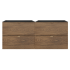 Szafka Łazienkowa z Podwójną Umywalką Dwukomorowa 120 cm do Łazienki Retro Dąb Casella Czarny Mat TALIA
