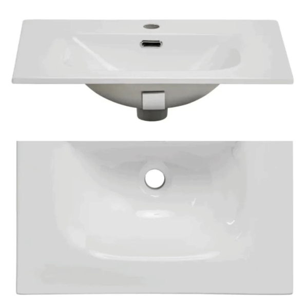 Zestaw Mebli Łazienkowych z Umywalką 60 cm do Łazienki Retro Vintage Dąb Casella Czarny Mat TALIA