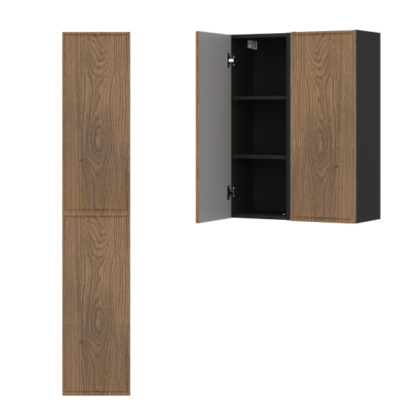 Komplet Łazienkowy Szafka z Umywalką 60 cm Modułowa Szafka Słupek Retro Vintage TALIA