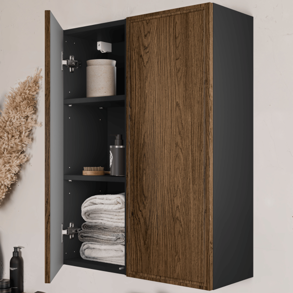 Komplet Łazienkowy Szafka z Umywalką 60 cm Modułowa Szafka Słupek Retro Vintage TALIA