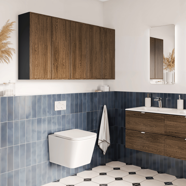 Komplet Łazienkowy Szafka z Umywalką 60 cm Modułowa Szafka Słupek Retro Vintage TALIA