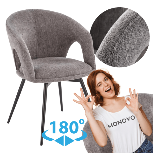 Krzesło Obrotowe Loft do Salonu Szare K550 Halmar