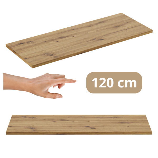 Duży Blat Łazienkowy 120 cm do Łazienki Boho Dąb Artisan MDF Comad