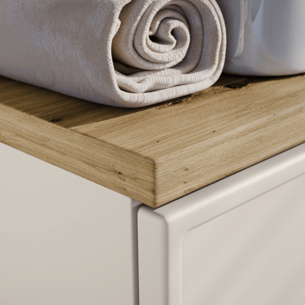 Duży Blat Łazienkowy 140 cm Fryzjerski do Łazienki Boho Dąb Artisan Płyta MDF Comad