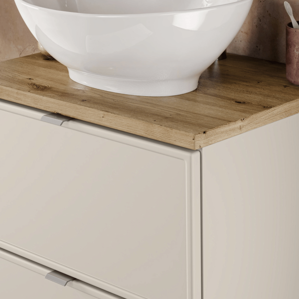 Duży Blat Łazienkowy 140 cm Fryzjerski do Łazienki Boho Dąb Artisan Płyta MDF Comad
